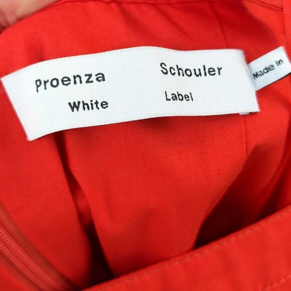 Proenza Schouler White Label Red Orange The Poplin Apron Dress Size 0 - Picture 6 of 9